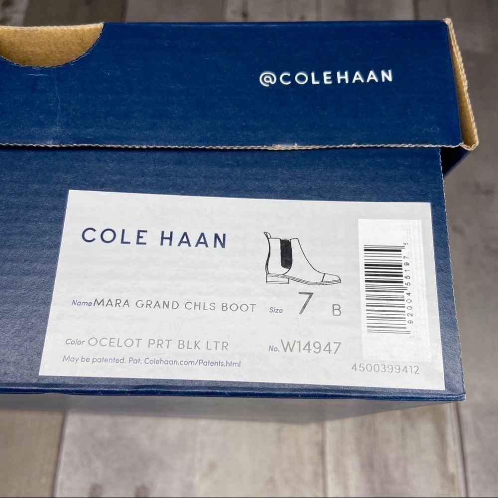 Cole Haan Leopard Mara Grand Chelsea Booties 7B - Picture 8 of 8